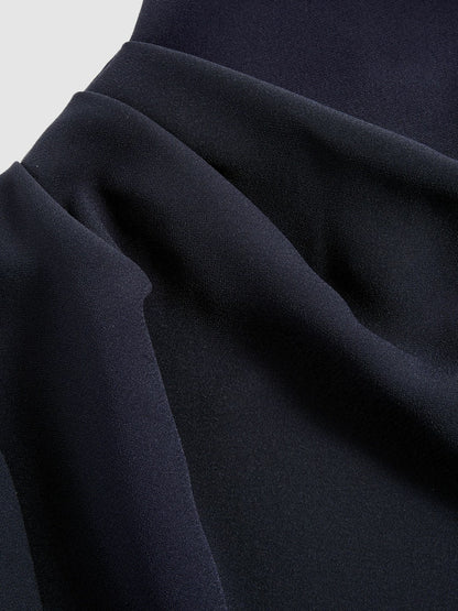 One-Shoulder Draped Top in Navy Women | Reiss