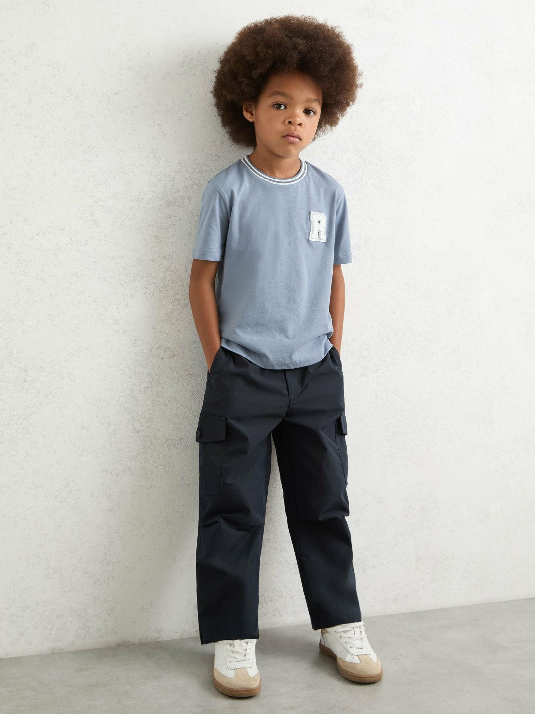 9-13 yrs Technical Straight Leg Cargo Trousers in Navy Children & Baby | Reiss