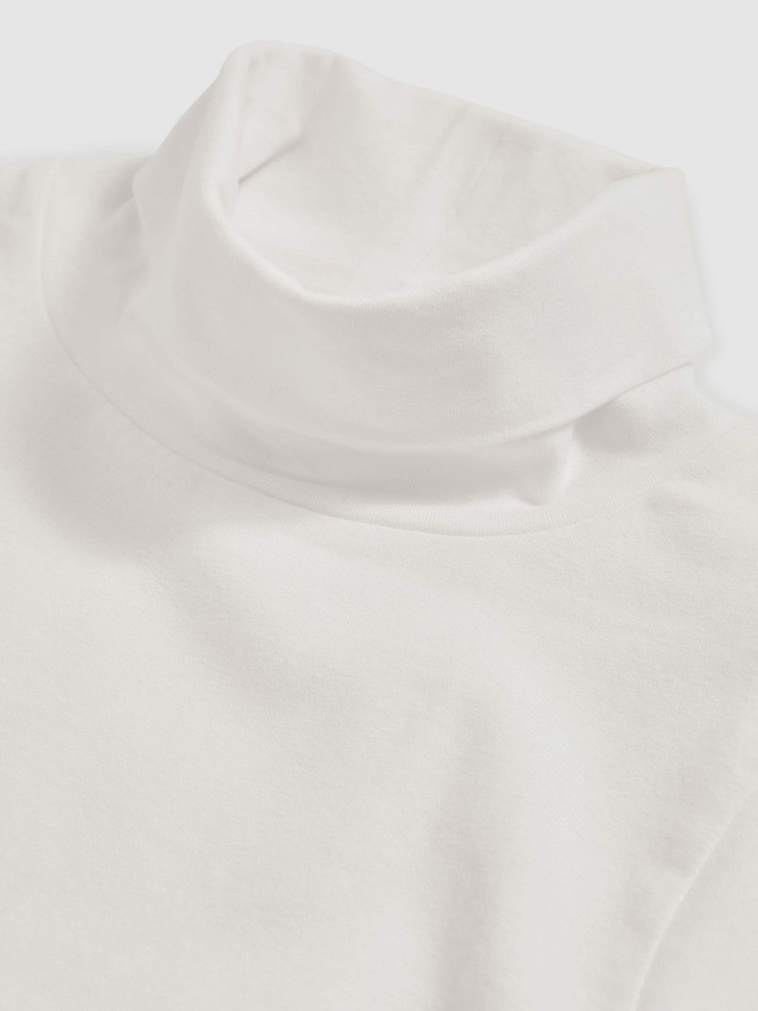 13-14 yrs Cotton-Jersey Roll-Neck Top with Stretch in Ivory Children & Baby | Reiss