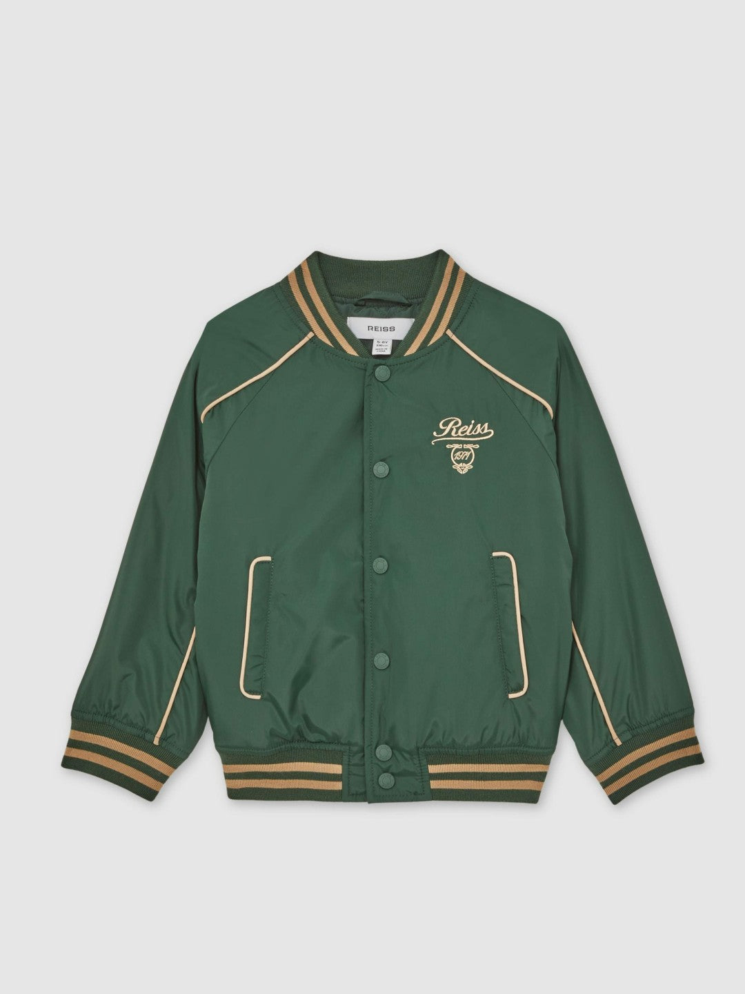 3-9 yrs Motor Cars Embroidered Bomber Jacket in Forest Green/Off White Children & Baby | Reiss