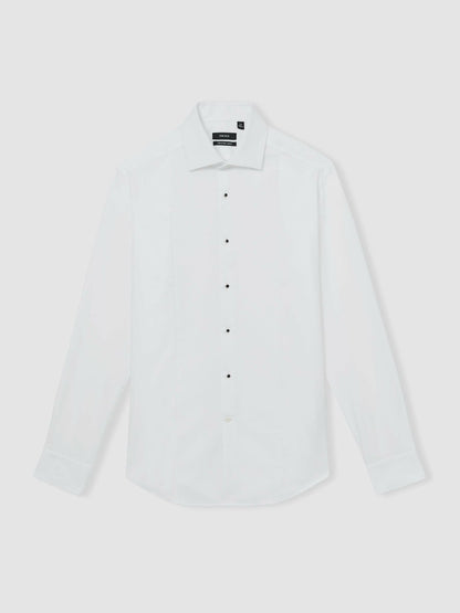 Slim Fit Cotton Double-Cuff Dinner Shirt Regular-Fit in White Men | Reiss