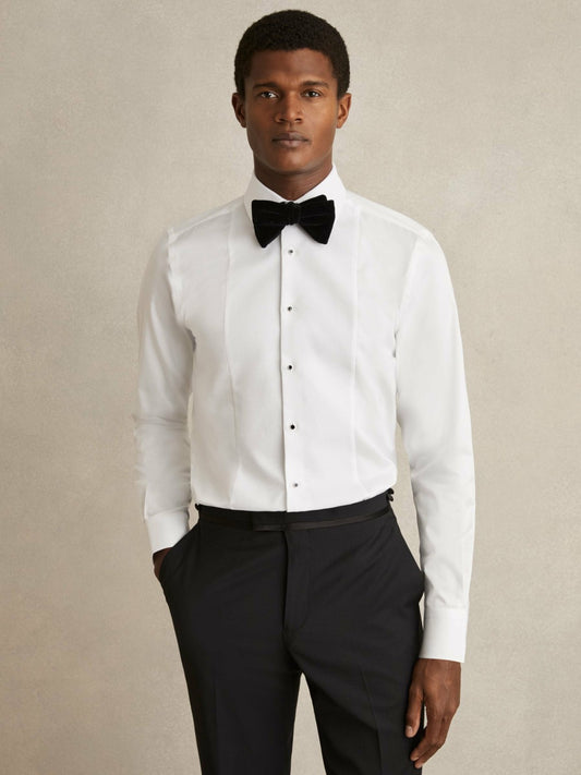 Regular Fit Cotton Double-Cuff Dinner Shirt Regular-Fit in White Men | Reiss