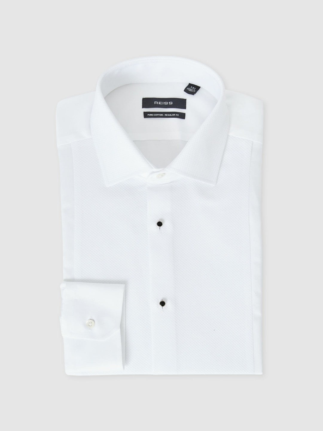 Regular Fit Cotton Double-Cuff Dinner Shirt Regular-Fit in White Men | Reiss
