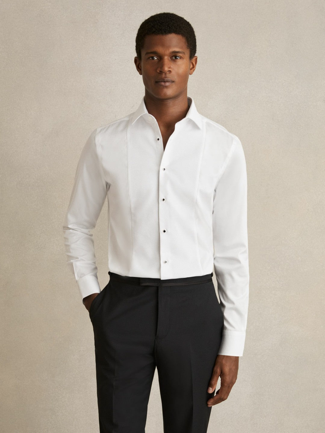 Regular Fit Cotton Double-Cuff Dinner Shirt Regular-Fit in White Men | Reiss