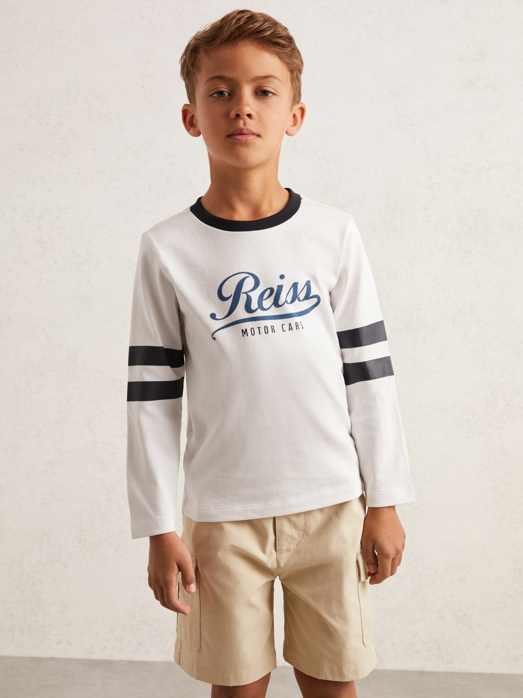 13-14 yrs Cotton Motor Cars Logo T-Shirt in White/Blue Children & Baby | Reiss