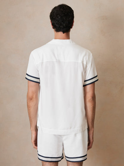 | Ché Stripe-Cuff Shirt in White Men | Reiss