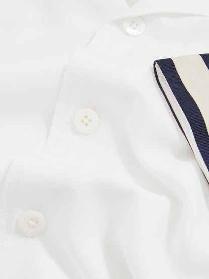 | Ché Stripe-Cuff Shirt in White Men | Reiss