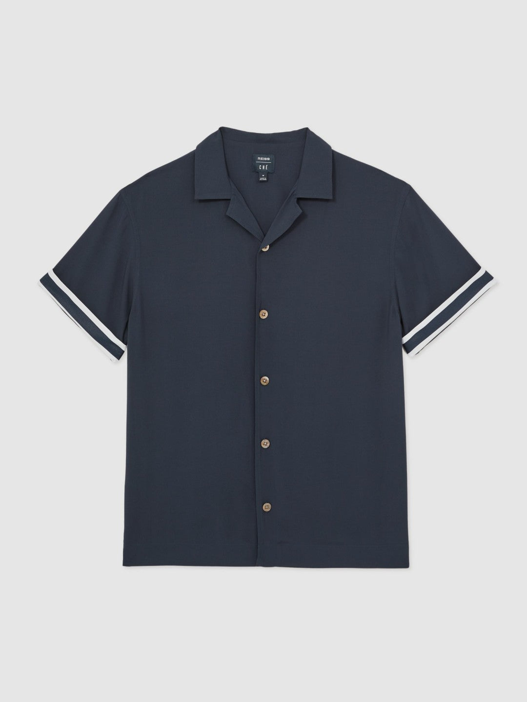 | Ché Stripe-Cuff Shirt in Navy Men | Reiss