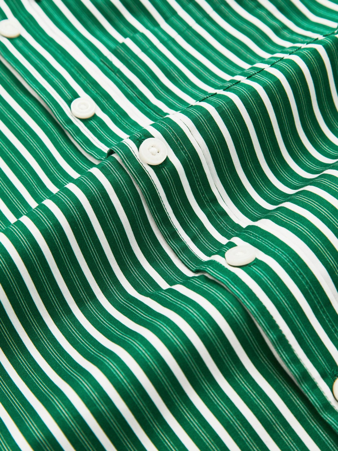 13-14 yrs Cotton-Poplin Striped Oversize Shirt in Green/White Children & Baby | Reiss