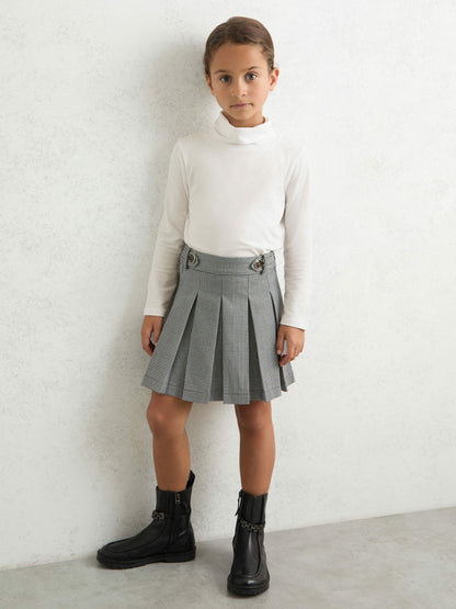 3-9 yrs Cotton-Jersey Roll-Neck Top with Stretch in Ivory Children & Baby | Reiss