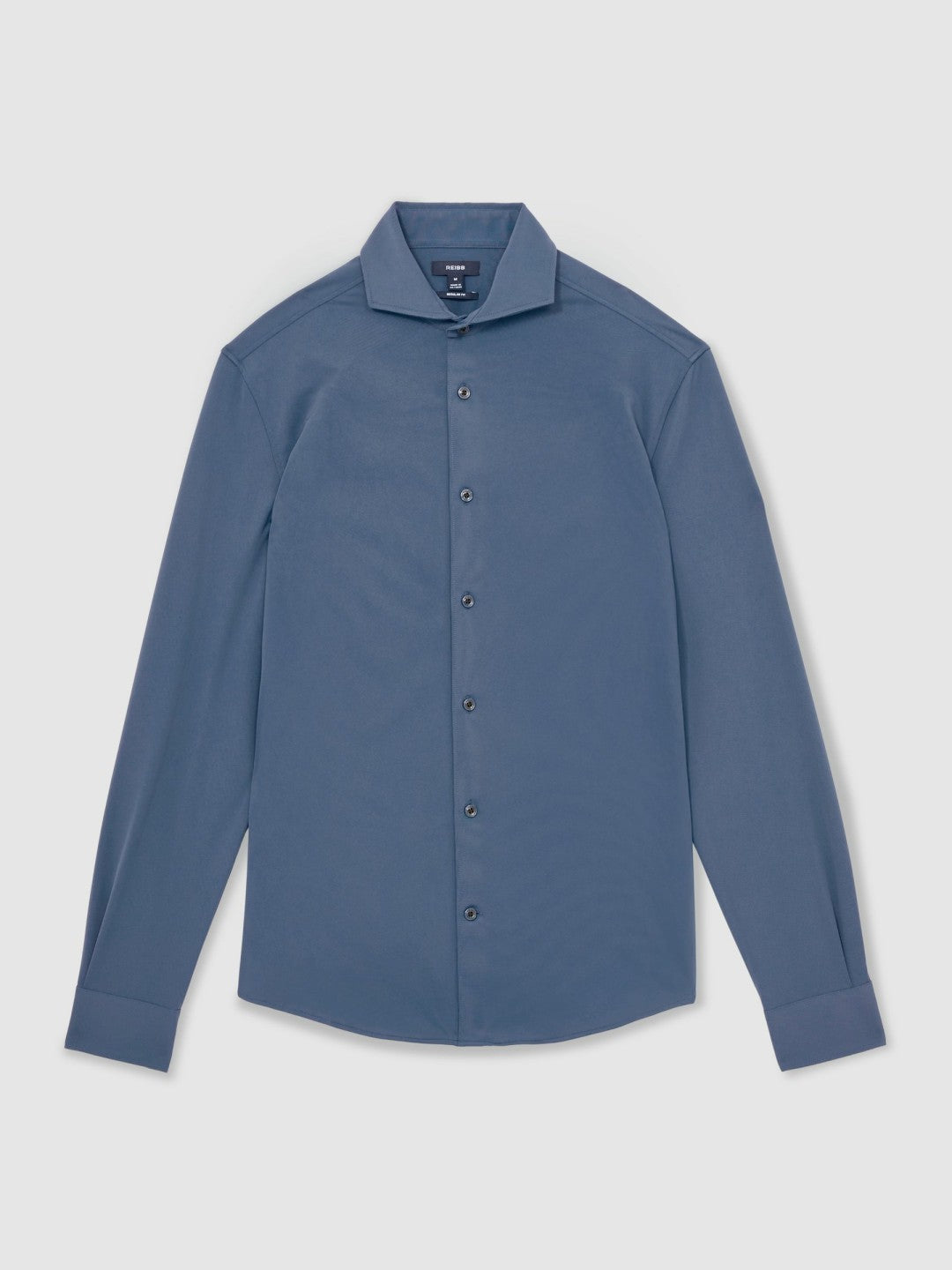 Stretch Jersey Cutaway-Collar Shirt in Dark Airforce Blue Men | Reiss
