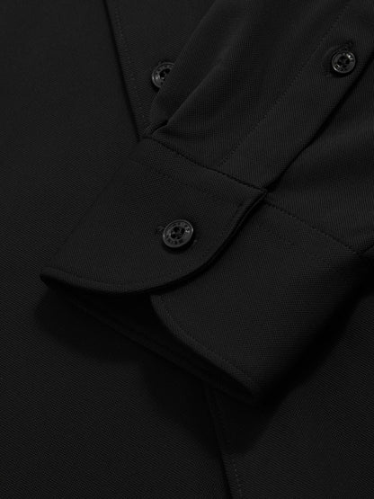 Stretch Jersey Cutaway-Collar Shirt in Black Men | Reiss