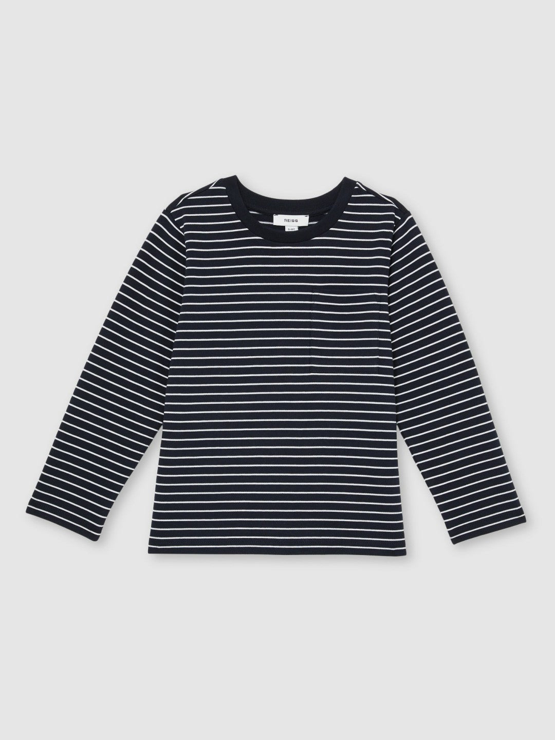 13-14 yrs Stretch-Cotton Stripe T-Shirt in Navy/White Children & Baby | Reiss