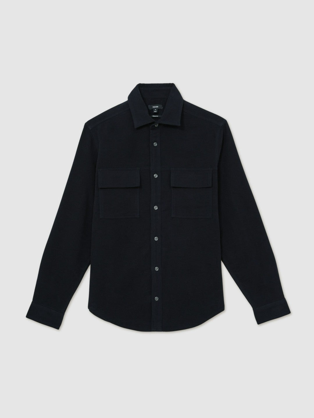 Moleskin-Cotton Twin-Pocket Overshirt in Navy Men | Reiss