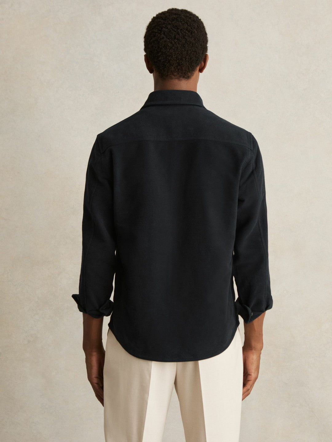 Moleskin-Cotton Twin-Pocket Overshirt in Navy Men | Reiss