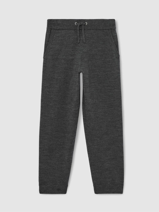 13-14 yrs Merino Wool Cuffed Joggers in Derby Grey Melange Children & Baby | Reiss