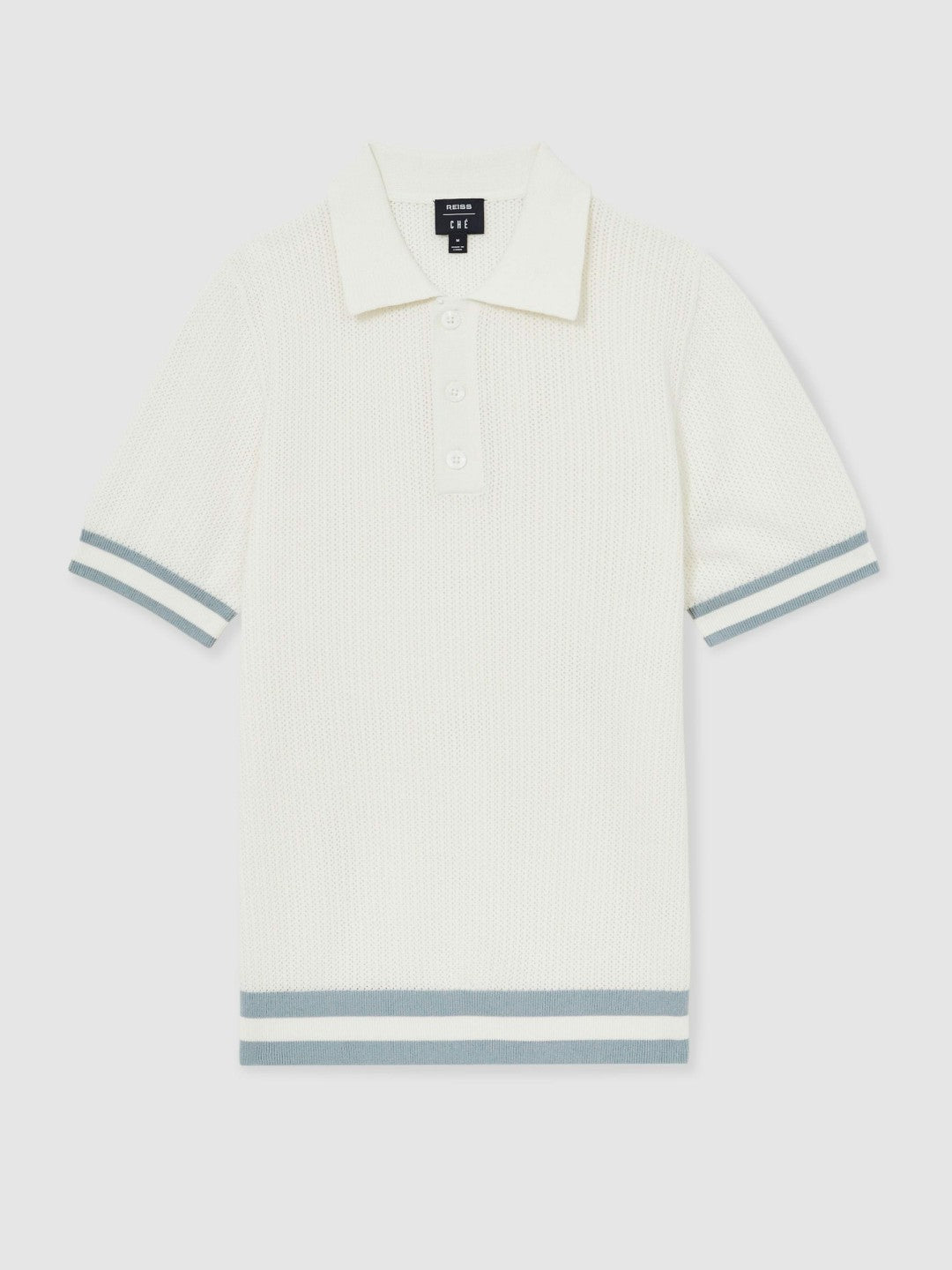 | Ché Cotton Knit Polo Shirt in White Men | Reiss