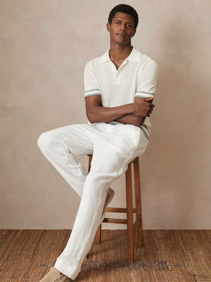 | Ché Cotton Knit Polo Shirt in White Men | Reiss