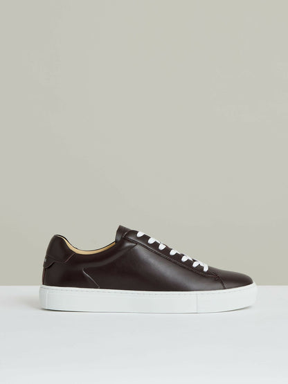 Leather Low-Top Trainers in Plum Purple Men | Reiss