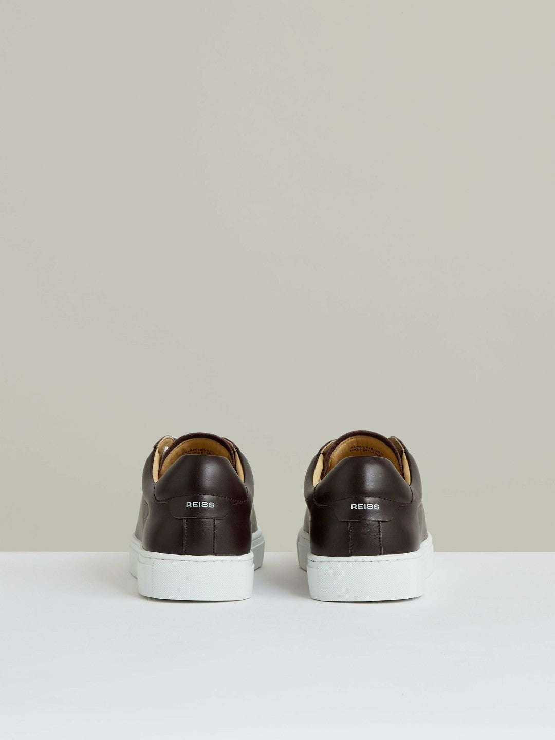 Leather Low-Top Trainers in Plum Purple Men | Reiss
