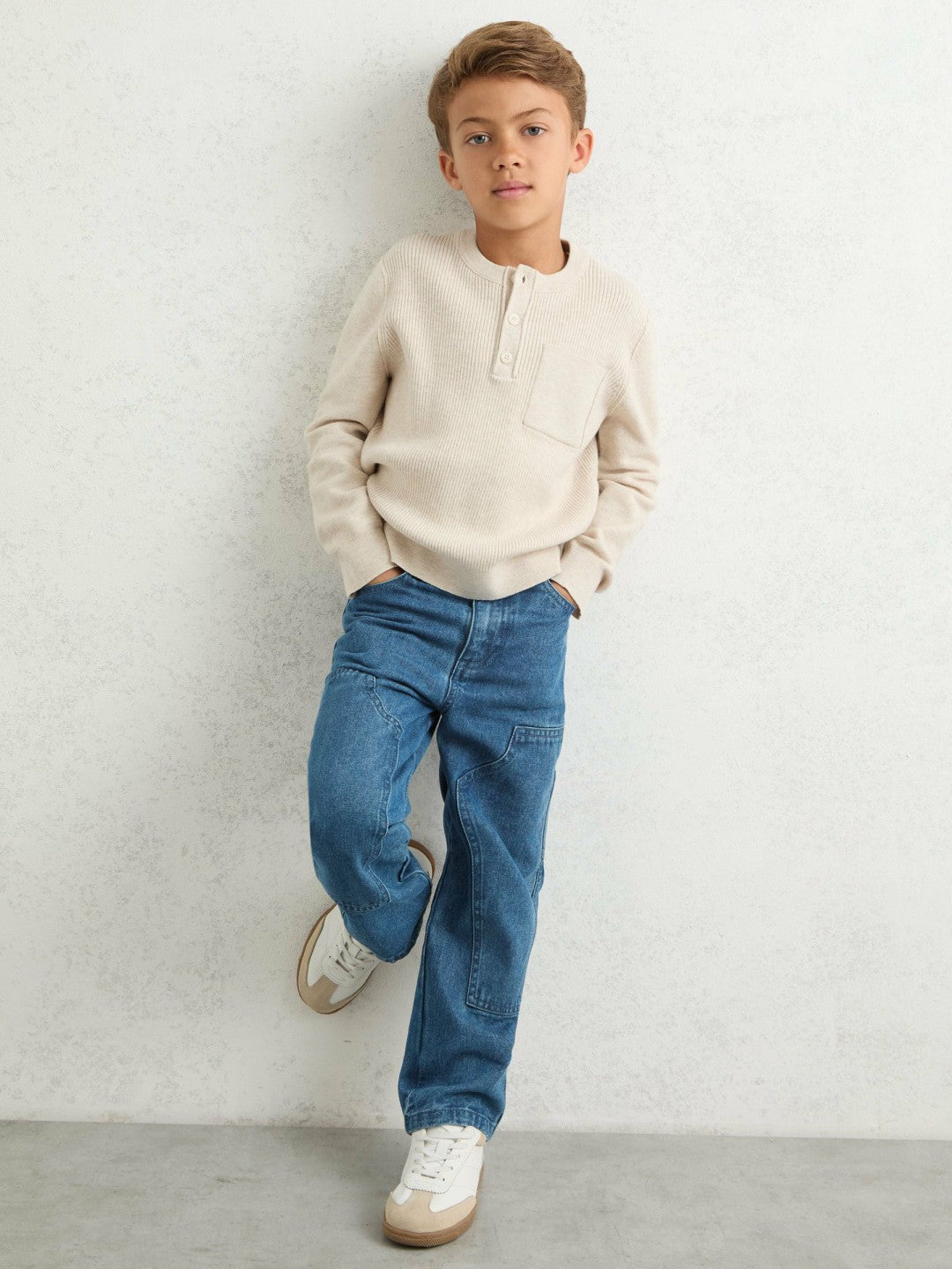 13-14 yrs Straight-Leg Carpenter Jeans in Mid Blue Children & Baby | Reiss
