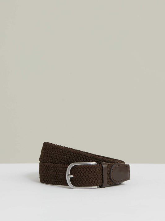 Basket Weave Belt in Dark Brown Men | Reiss