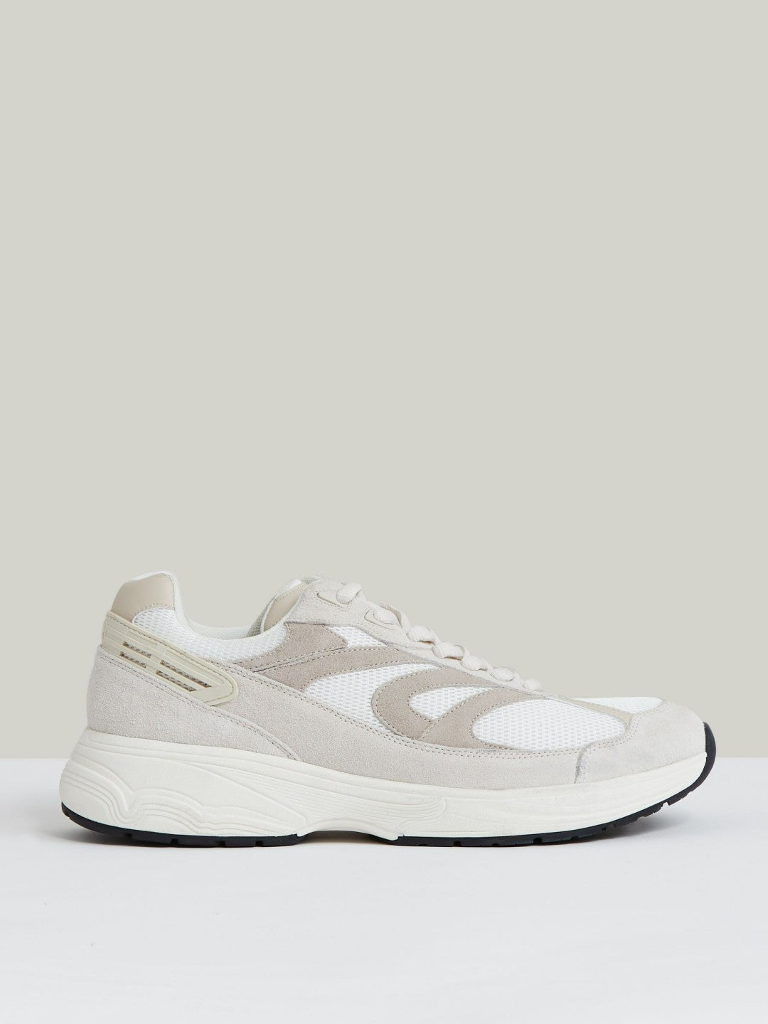 Panelled Running Trainers in Off White/Stone Men | Reiss