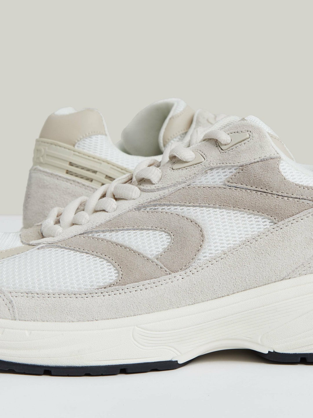Panelled Running Trainers in Off White/Stone Men | Reiss