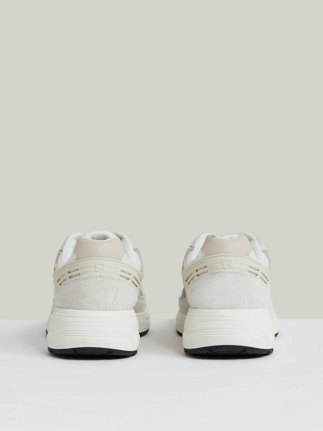Panelled Running Trainers in Off White/Stone Men | Reiss