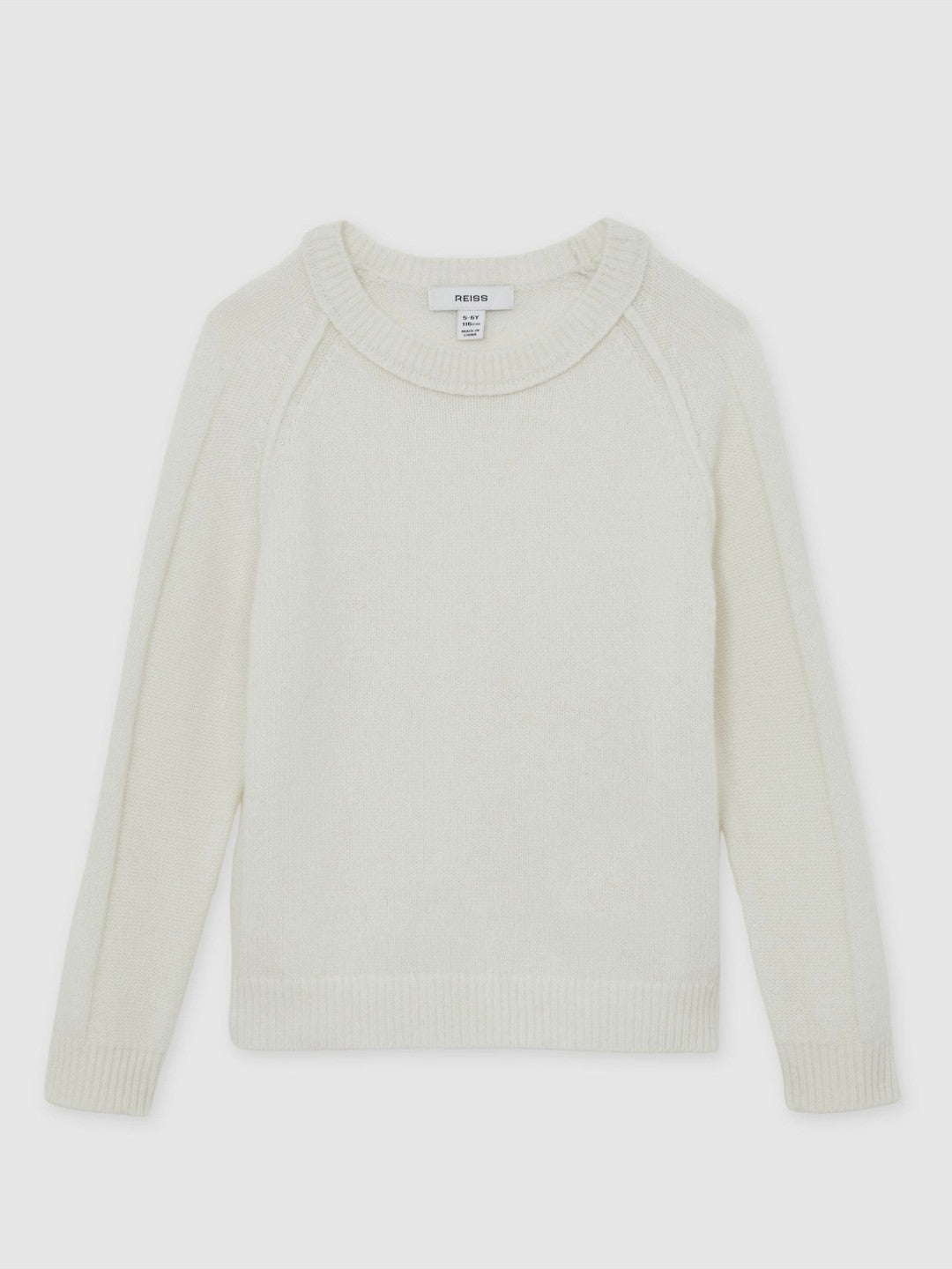 9-13 yrs Wool-Cashmere Reverse-Seam Jumper in Off White Children & Baby | Reiss