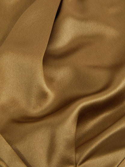 Acler Draped Satin Midi Dress in Gold Moss Women | Reiss
