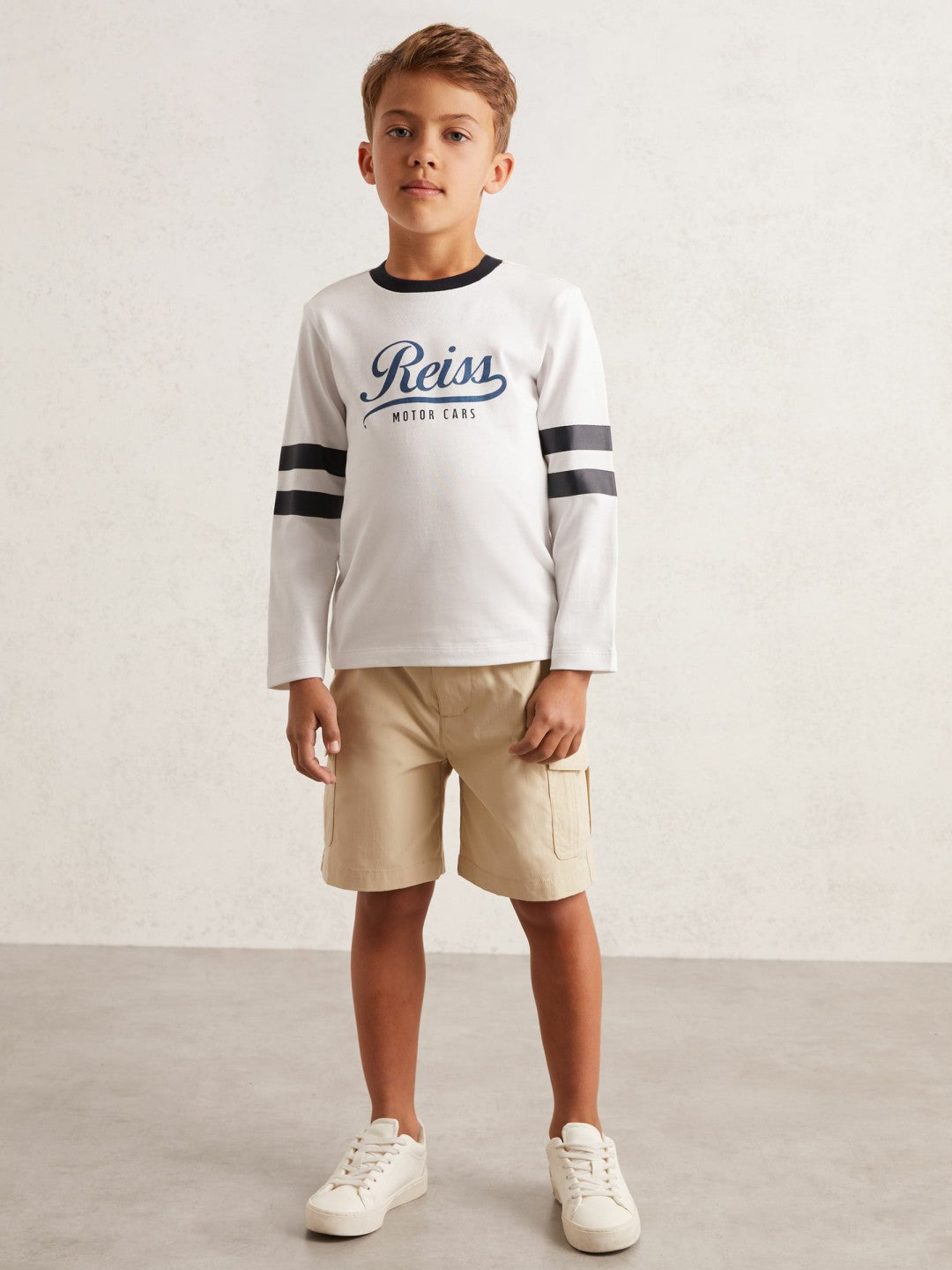 3-9 yrs Cotton Motor Cars Logo T-Shirt in White/Blue Children & Baby | Reiss
