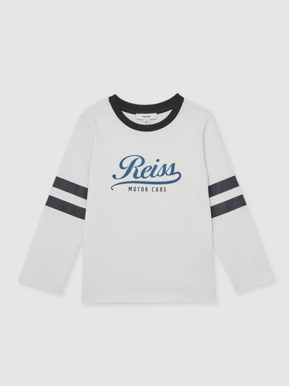 3-9 yrs Cotton Motor Cars Logo T-Shirt in White/Blue Children & Baby | Reiss
