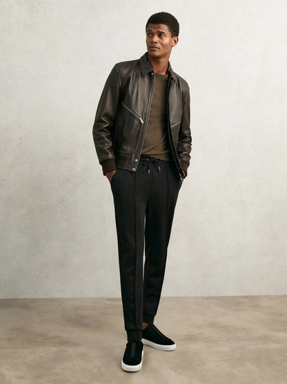 Suede Slip-On Elasticated Trainers in Black Men | Reiss