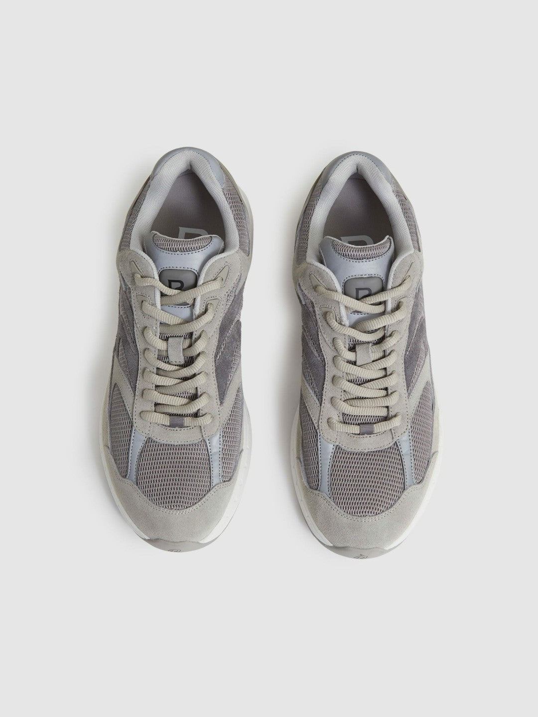 Panelled Running Trainers in Grey Men | Reiss
