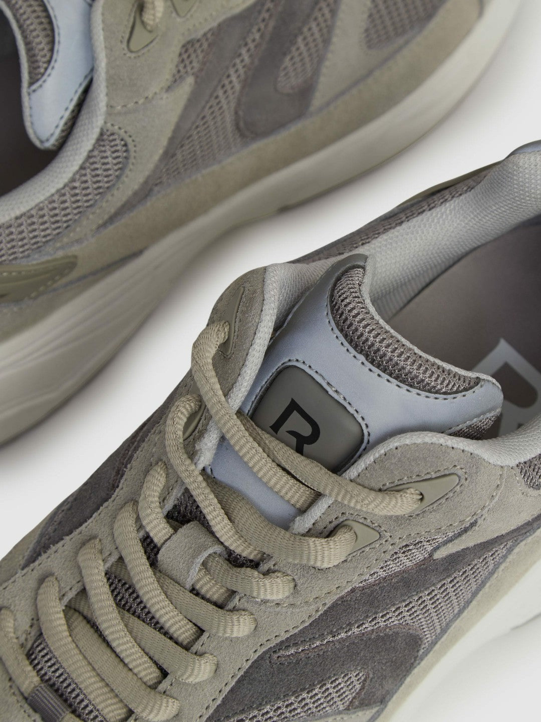 Panelled Running Trainers in Grey Men | Reiss