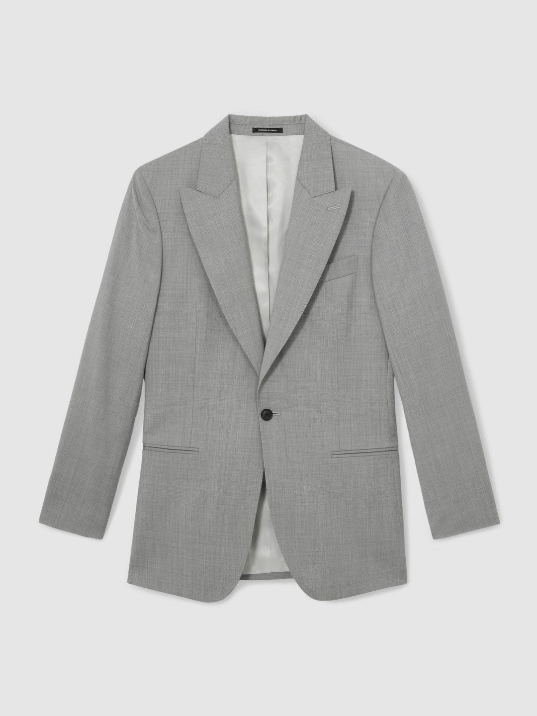 Slim-Fit Wool Single Breasted Suit Blazer in Mid Grey Men | Reiss