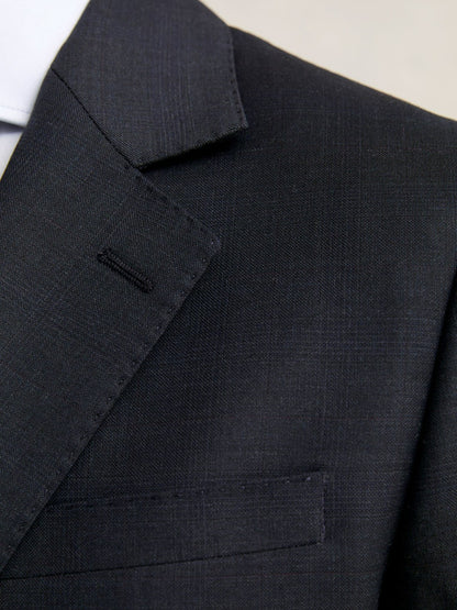 Slim-Fit Wool Single Breasted Check Suit Blazer in Navy Men | Reiss