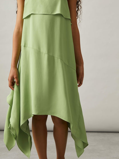 4-9 yrs Handkerchief-Hem Sleeveless Dress in Green Children & Baby | Reiss