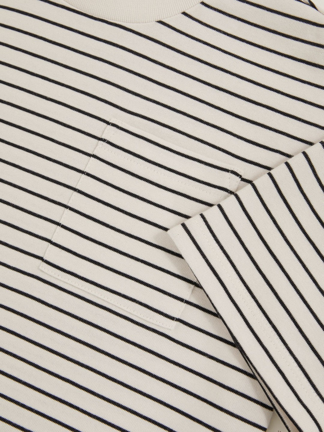 13-14 yrs Cotton-Blend Stripe T-Shirt in White/Navy Children & Baby | Reiss