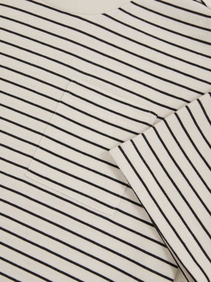 13-14 yrs Cotton-Blend Stripe T-Shirt in White/Navy Children & Baby | Reiss