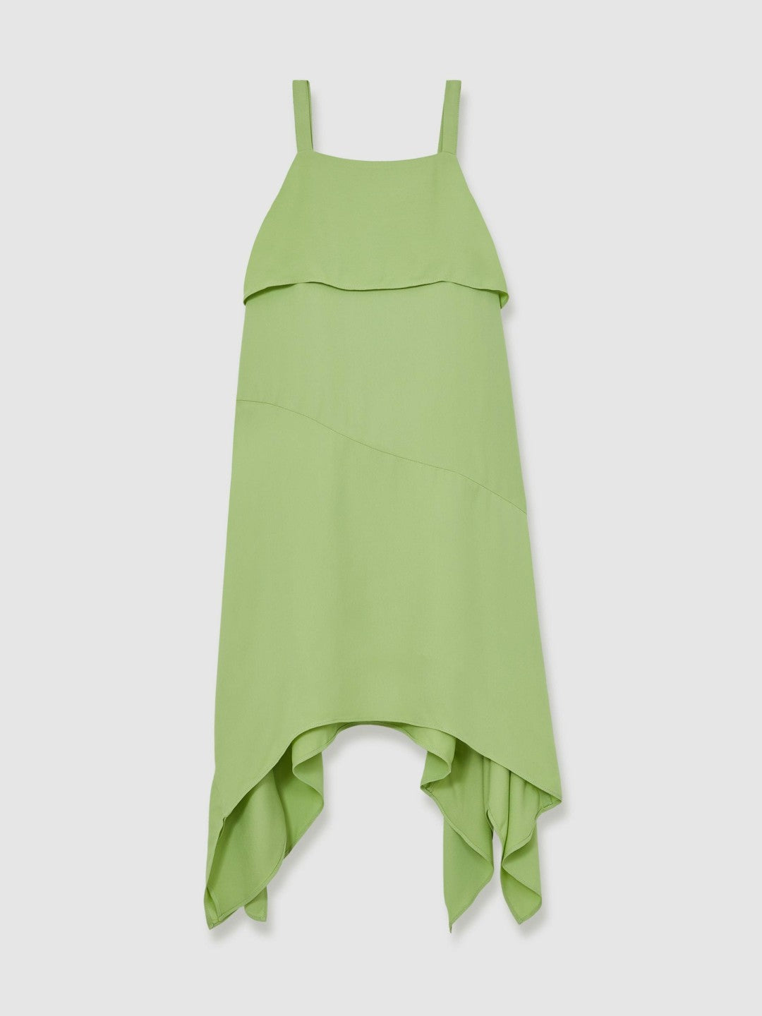 13-14 yrs Handkerchief-Hem Sleeveless Dress in Green Children & Baby | Reiss