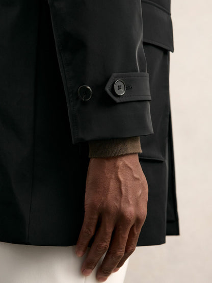 Hybrid Removable-Gilet Overcoat in Black Men | Reiss