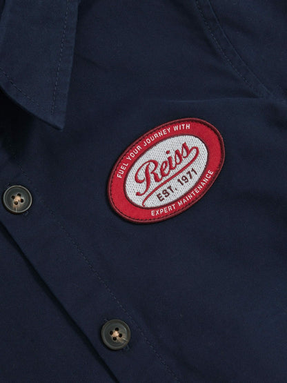Cotton Removable-Hood Motor Cars Jacket in Navy Children & Baby | Reiss