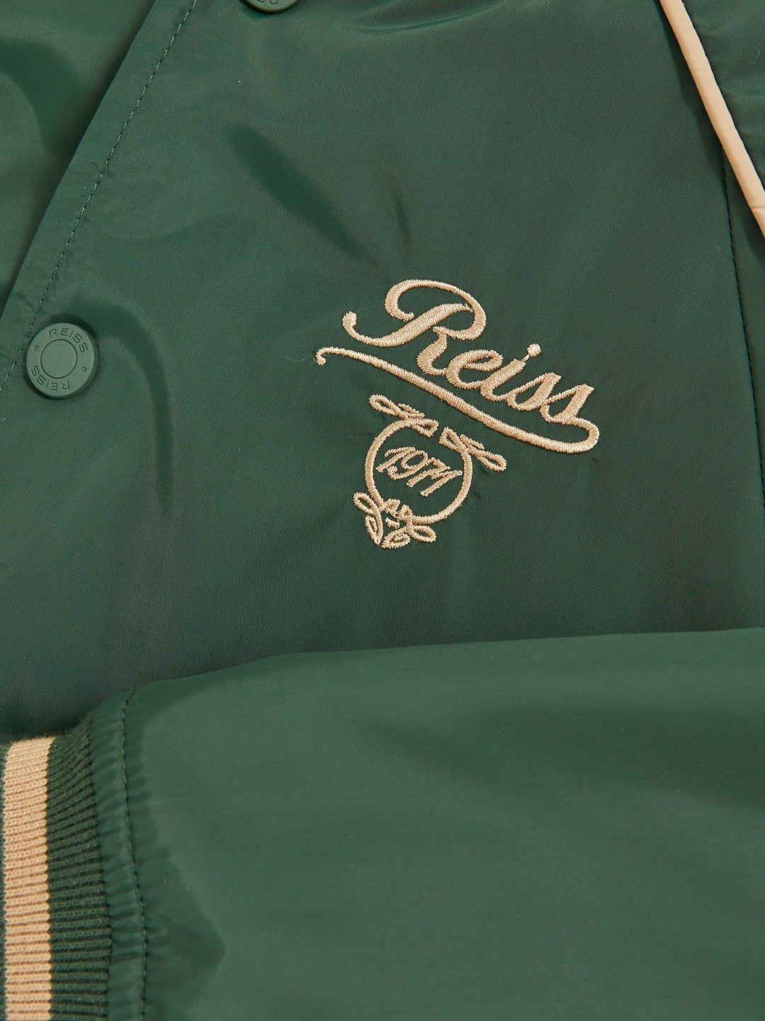 13-14 yrs Motor Cars Embroidered Bomber Jacket in Forest Green/Off White Children & Baby | Reiss