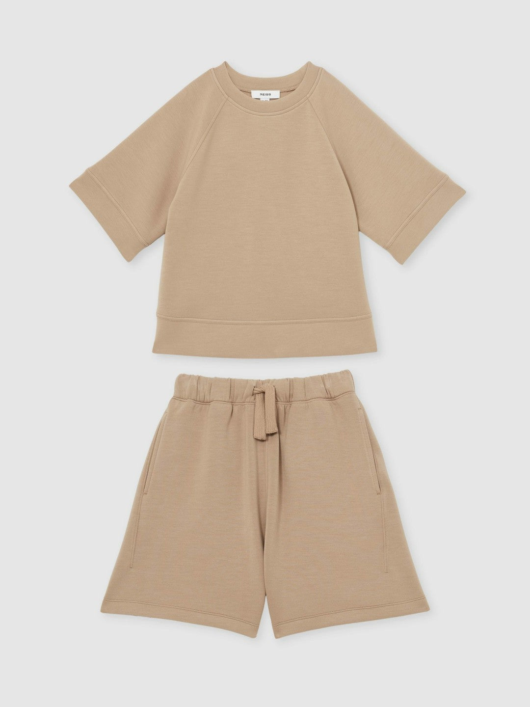 9-13 yrs Modal-Blend Sweatshirt And Shorts Set in Mink Children & Baby | Reiss