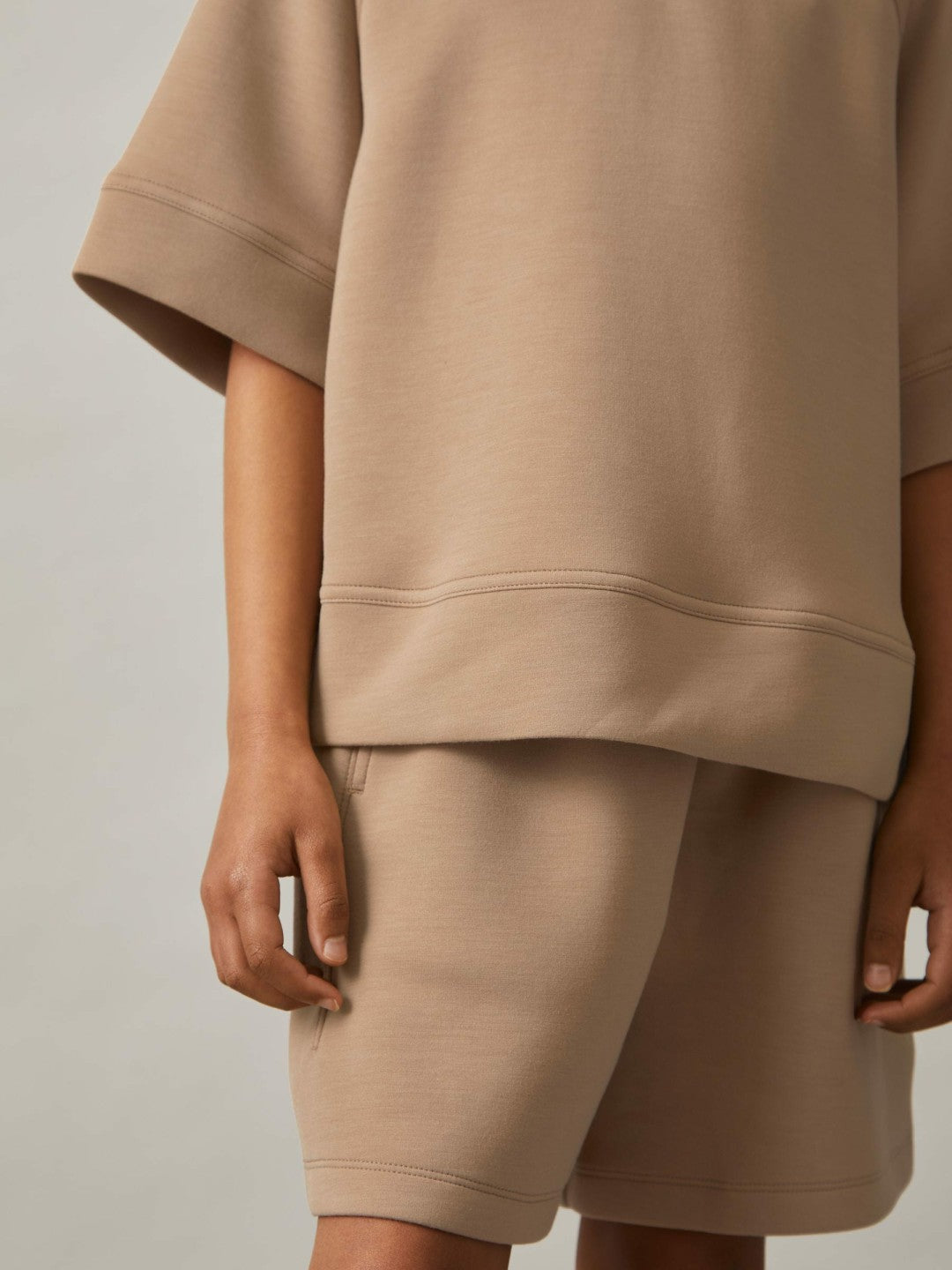 9-13 yrs Modal-Blend Sweatshirt And Shorts Set in Mink Children & Baby | Reiss