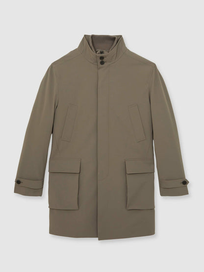 Hybrid Removable-Gilet Overcoat in Mushroom Brown Men | Reiss