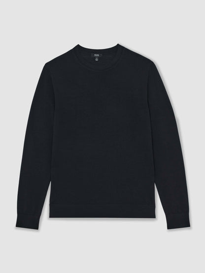 Merino Wool Crew Neck Jumper in Midnight Navy Men | Reiss