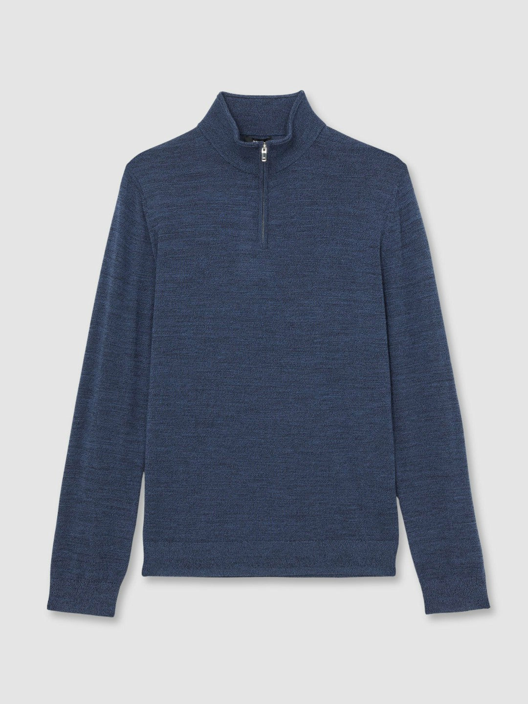 Merino Wool Half-Zip Jumper in Denim Jaspe Men | Reiss